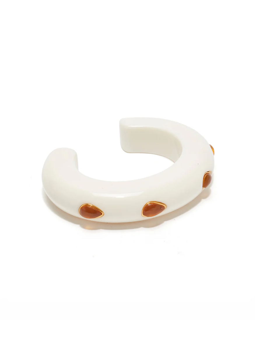 Ridge Cuff, Alabaster and Amber