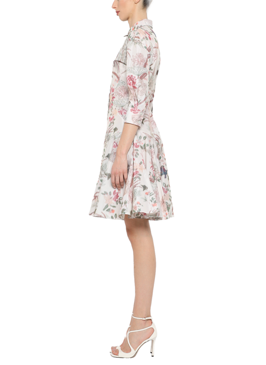 Tafetta Print Mini Shirtdress