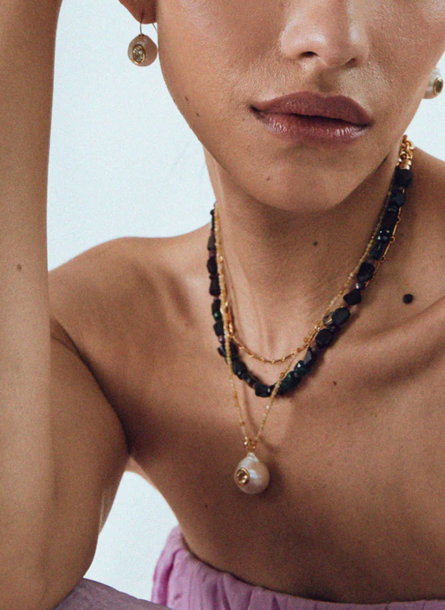 Pearl Pablo Earrings, Green Amethyst - Lizzie Fortunato