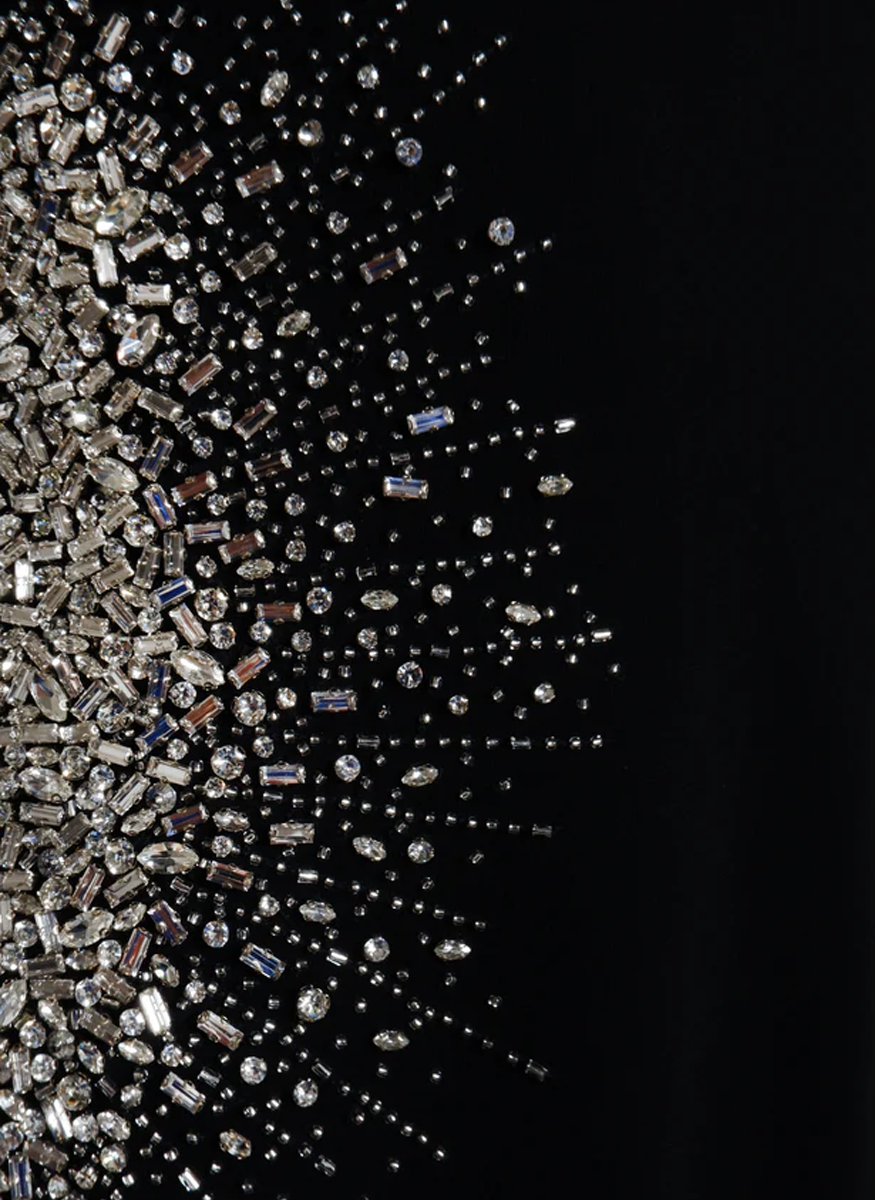 Crystal Detail Short Sleeve Cocktail Dress - Naeem Khan