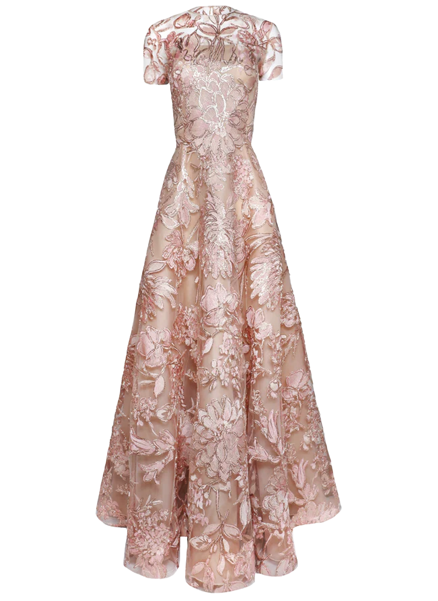 Raffia Short Sleeve Gown