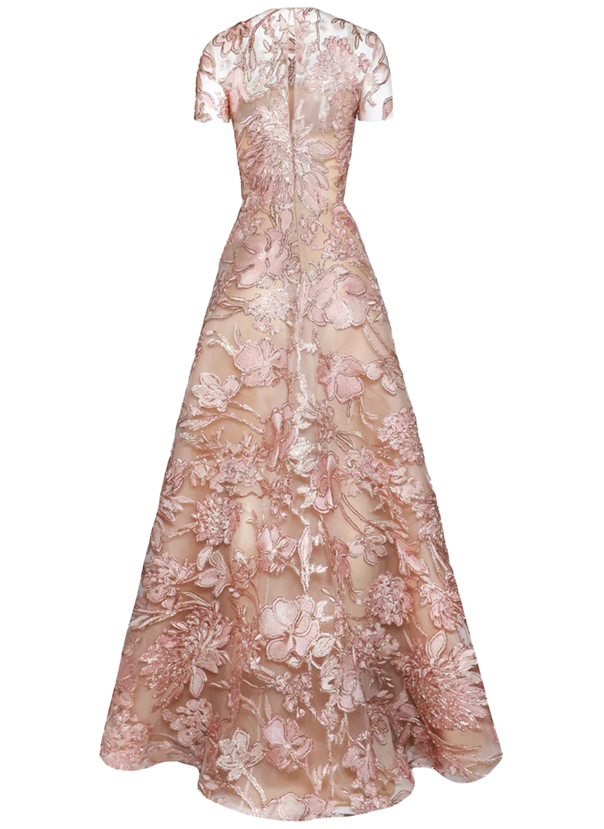 Raffia Short Sleeve Gown