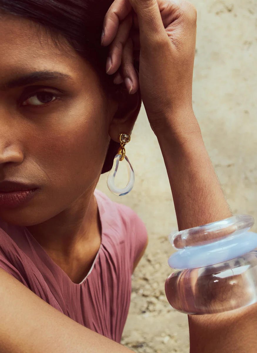 Ridge Cuff in Marbled Blue Lace