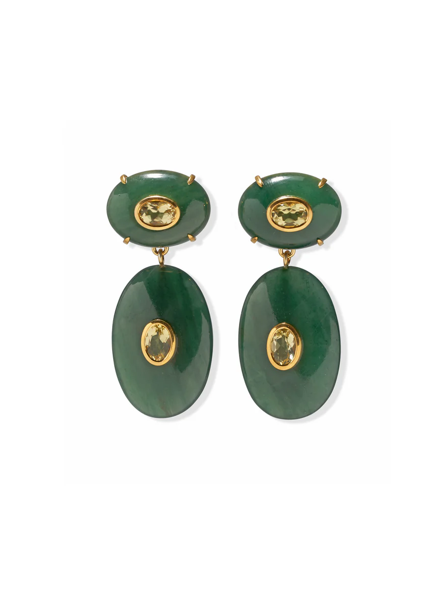 Dorothy Earrings in Green Jade
