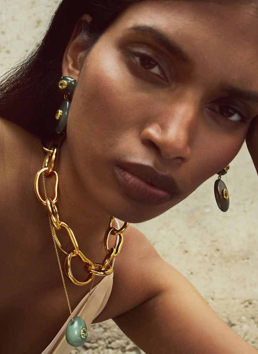 Dorothy Earrings in Green Jade