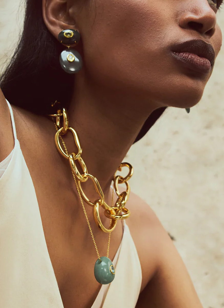 Constance Necklace in Green Aventurine