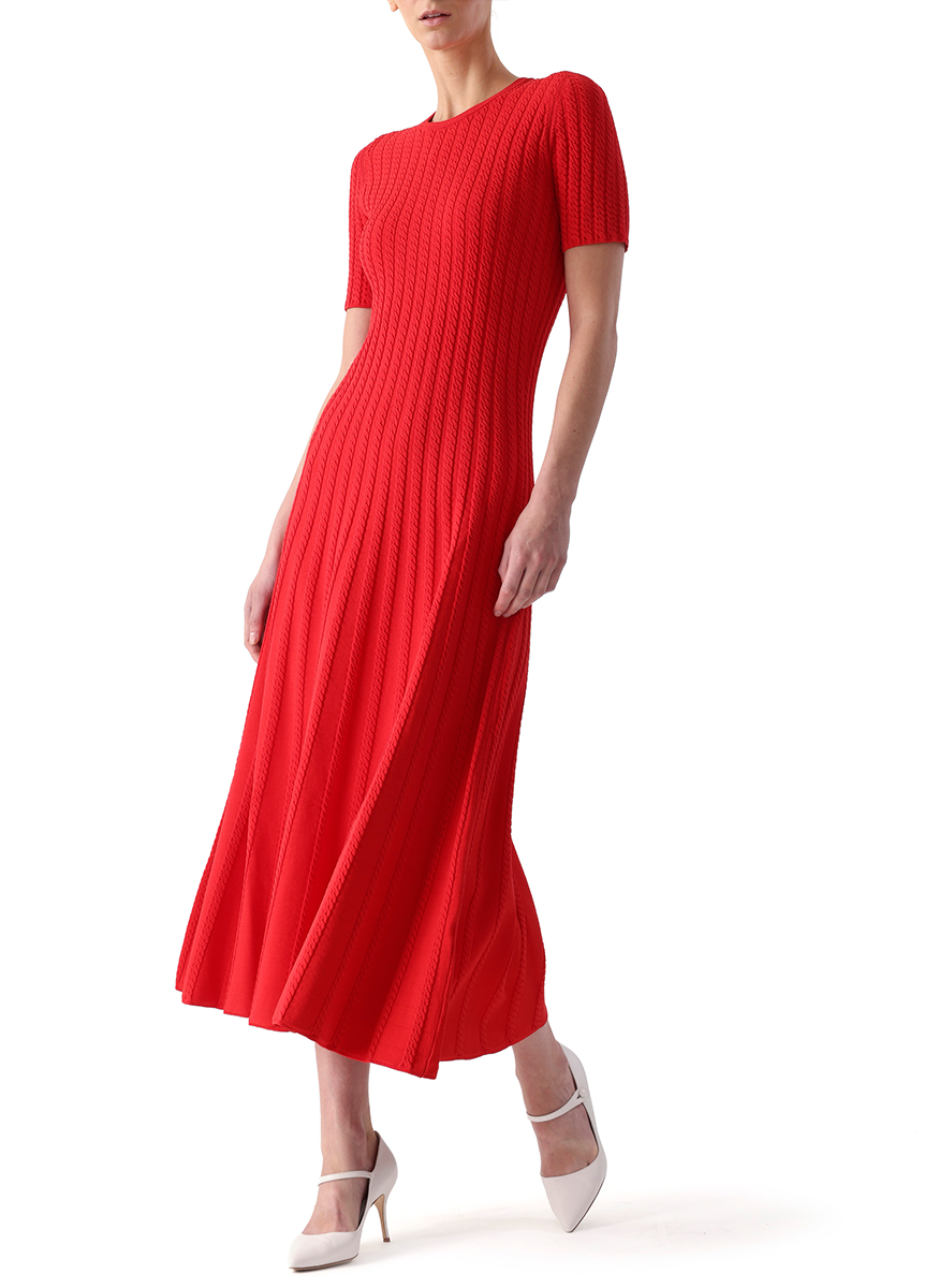 Alfred Cable Stitch Short Sleeve Dress