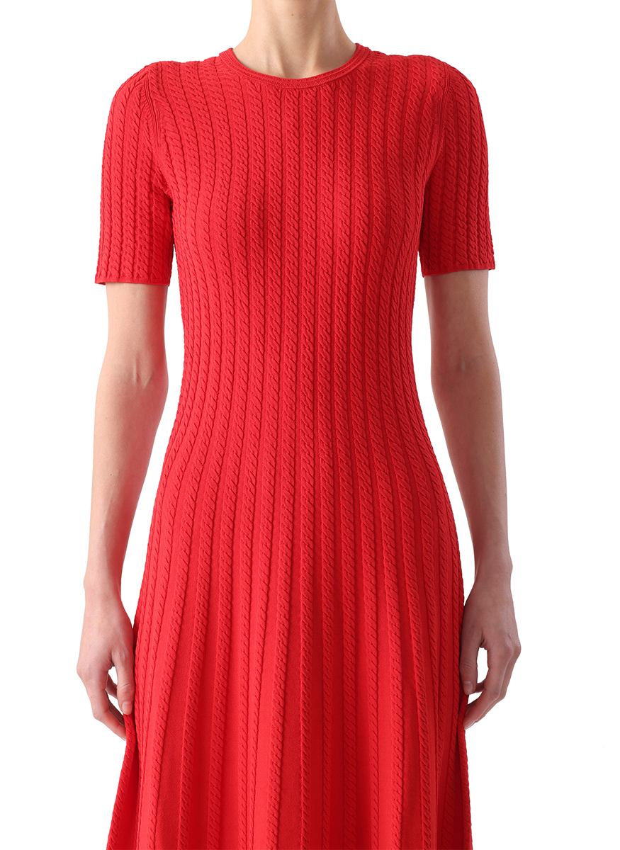 Alfred Cable Stitch Short Sleeve Dress - Jason Wu Collection
