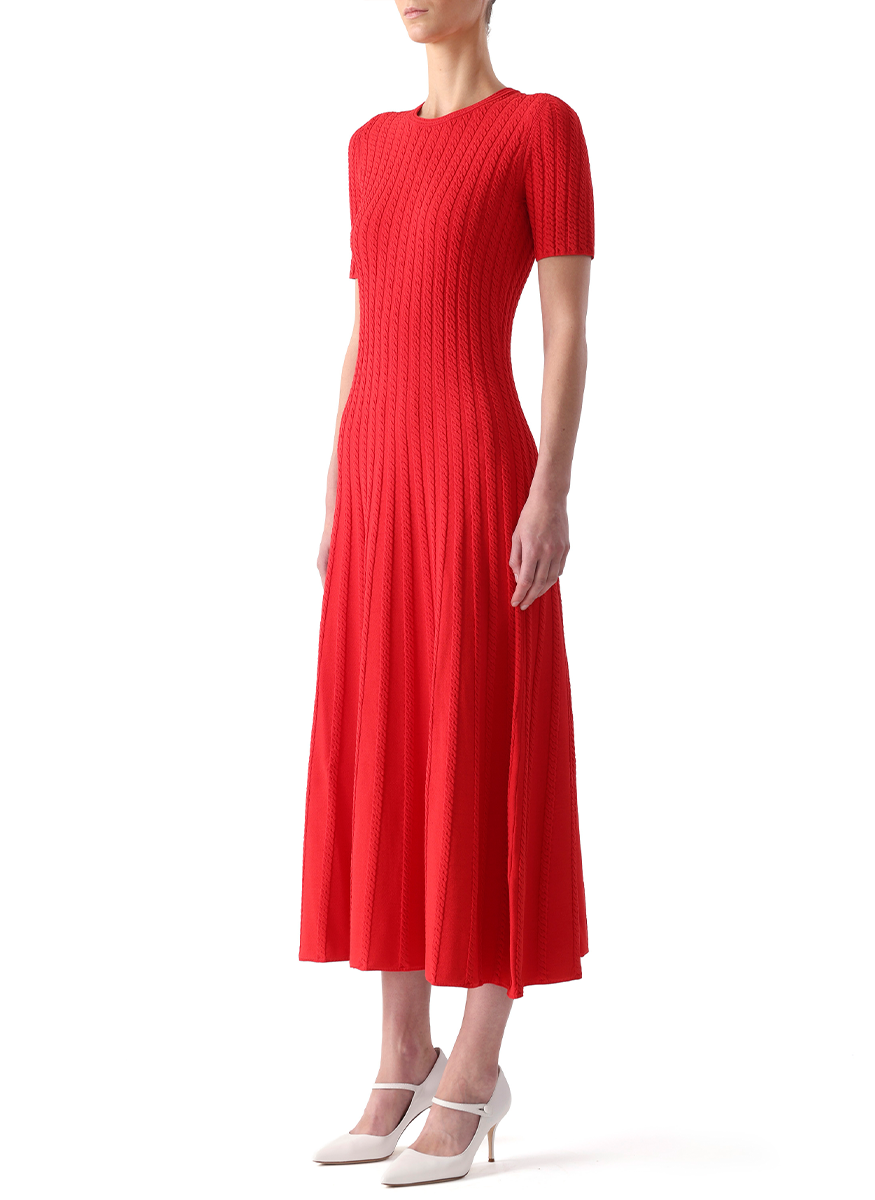 Alfred Cable Stitch Short Sleeve Dress - Jason Wu Collection