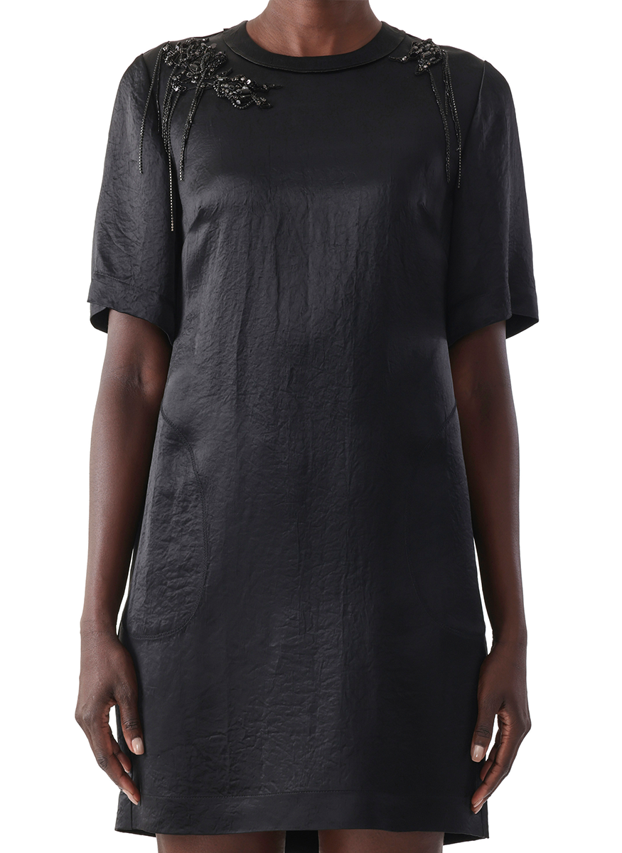 Short Sleeve Dress With Embroidery Applique - Jason Wu Collection