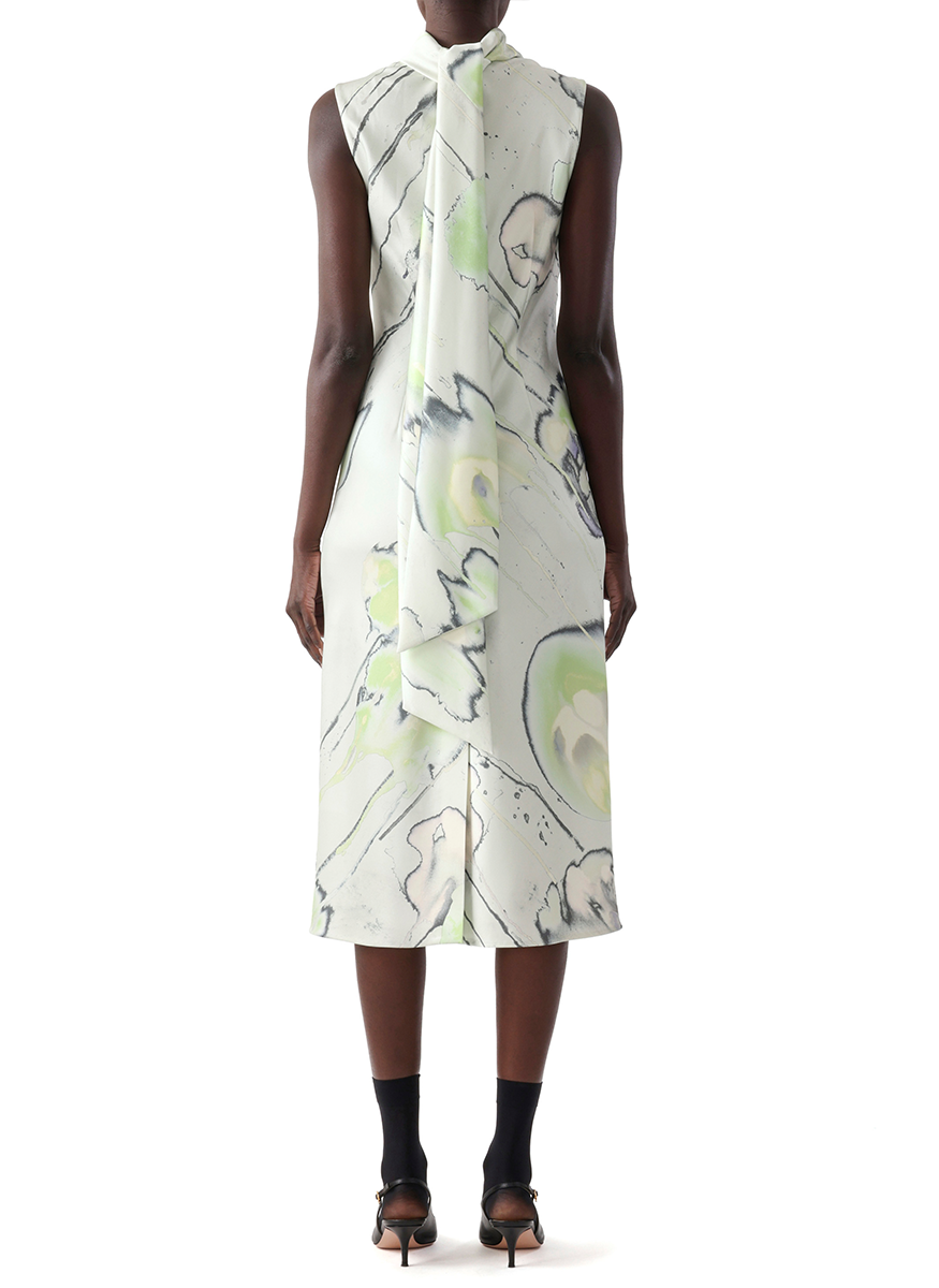 Watercolor Floral Bias Midi Scarf Dress - Jason Wu Collection