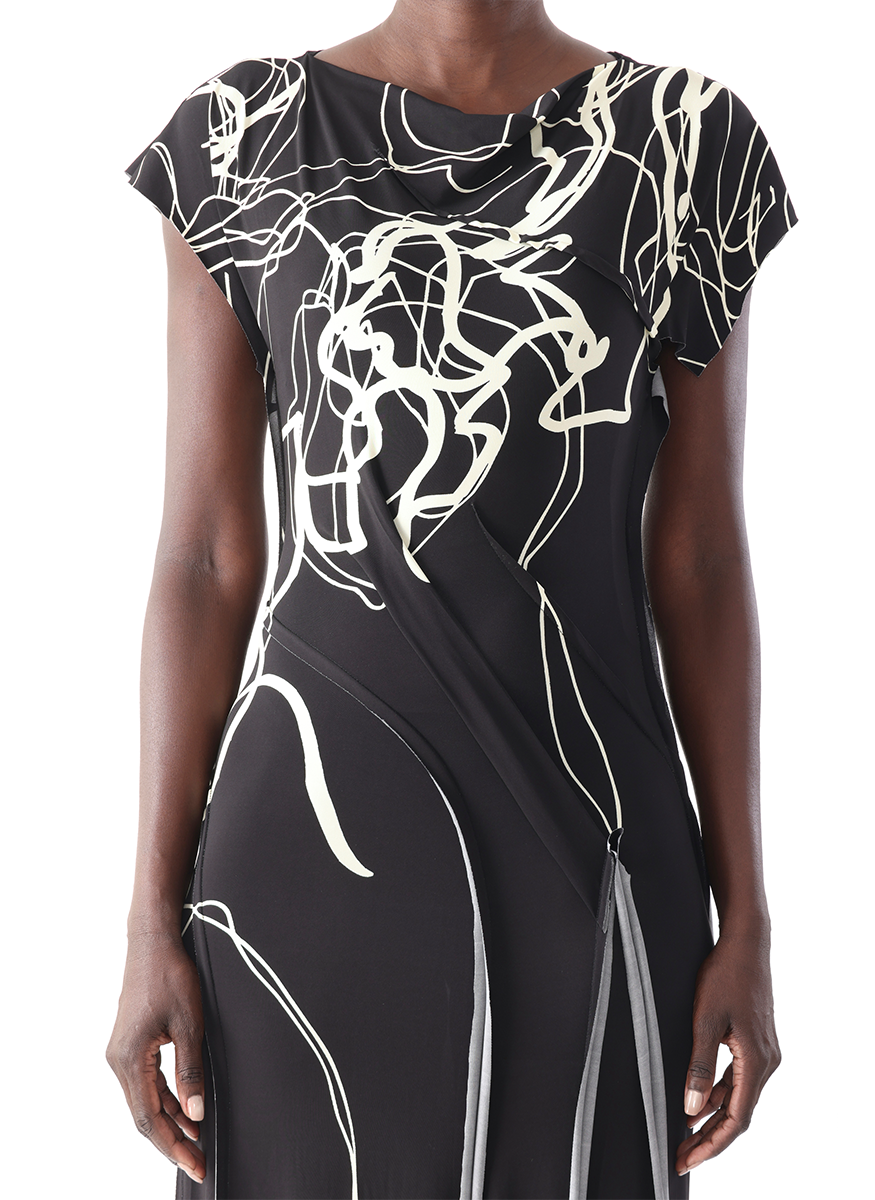 Scribble Floral Printed Jersey Gown - Jason Wu Collection
