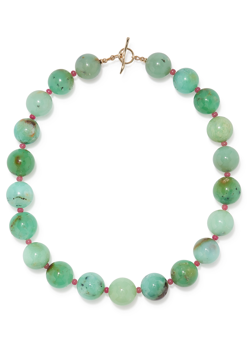 Chrysoprase & Ruby Necklace
