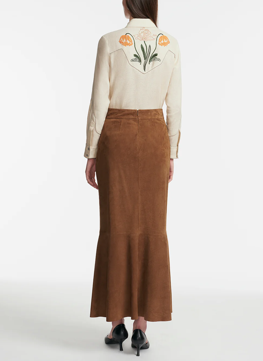 Suede Tulip Skirt - Lela Rose