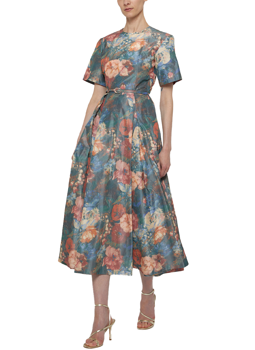 Short Sleeve Midi Cocktail Dress