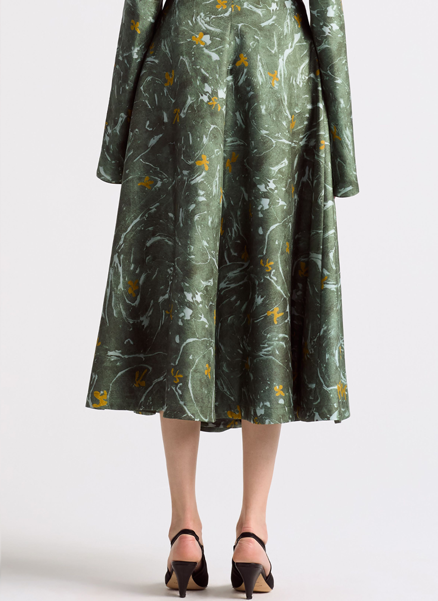 Varda Silk Marbled Floral Skirt - Altuzarra