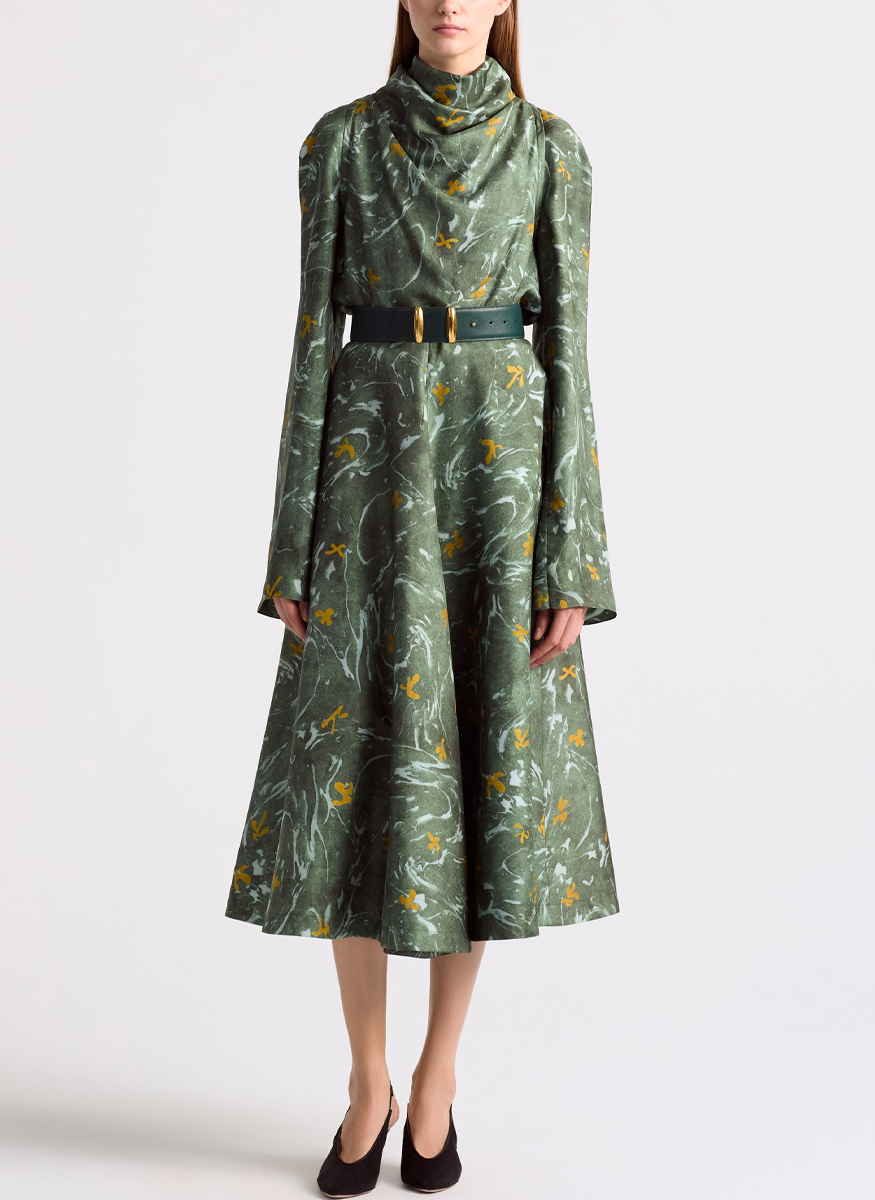 Varda Silk Marbled Floral Skirt - Altuzarra