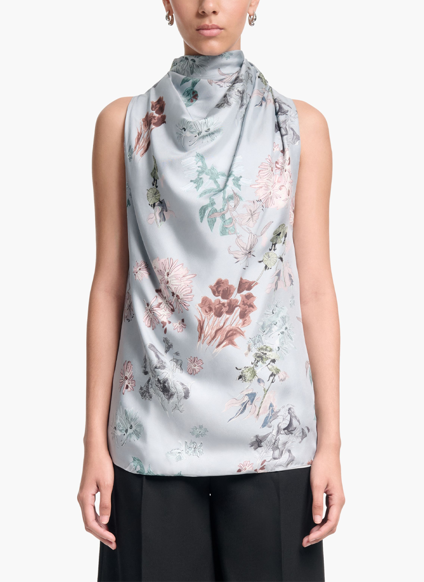 Sleary Top in Silk Flowers - Altuzarra