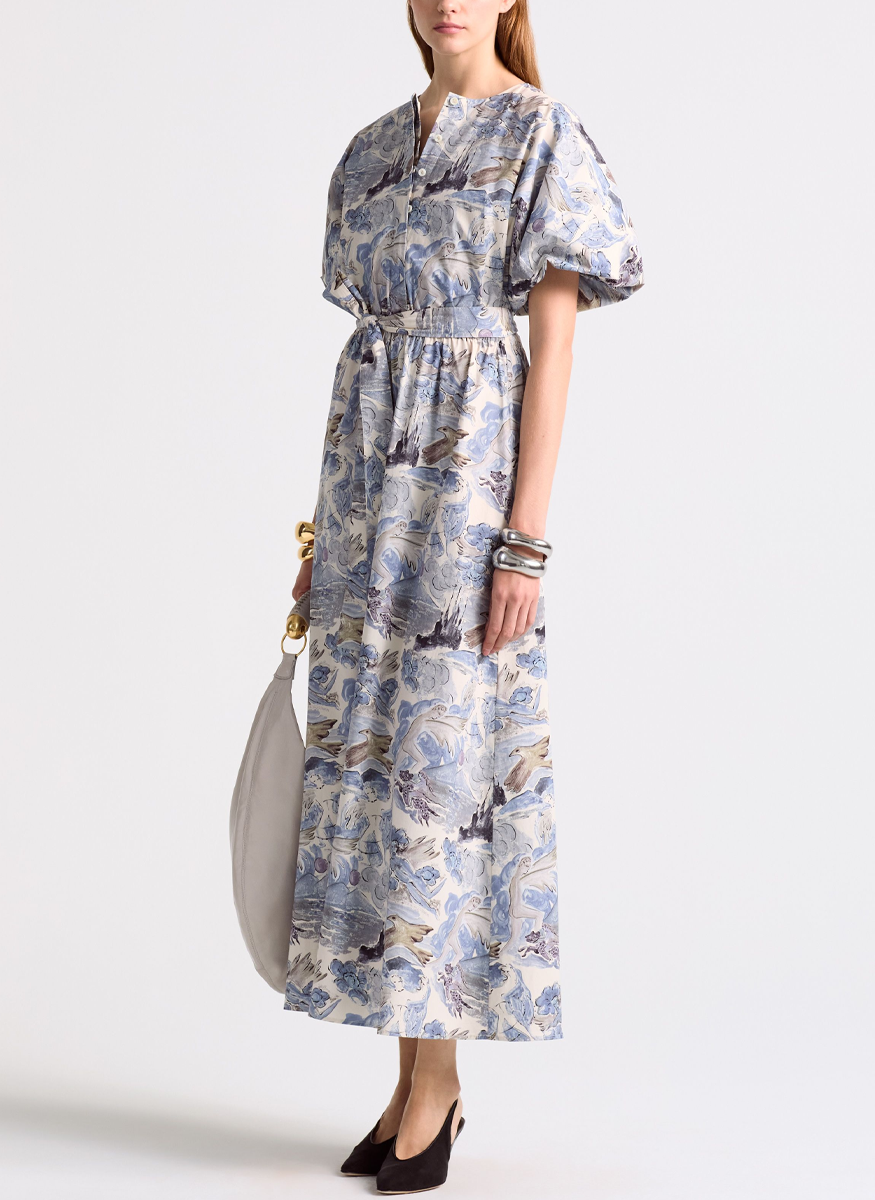 Paulina Cotton Mythical Print Midi Dress - Altuzarra