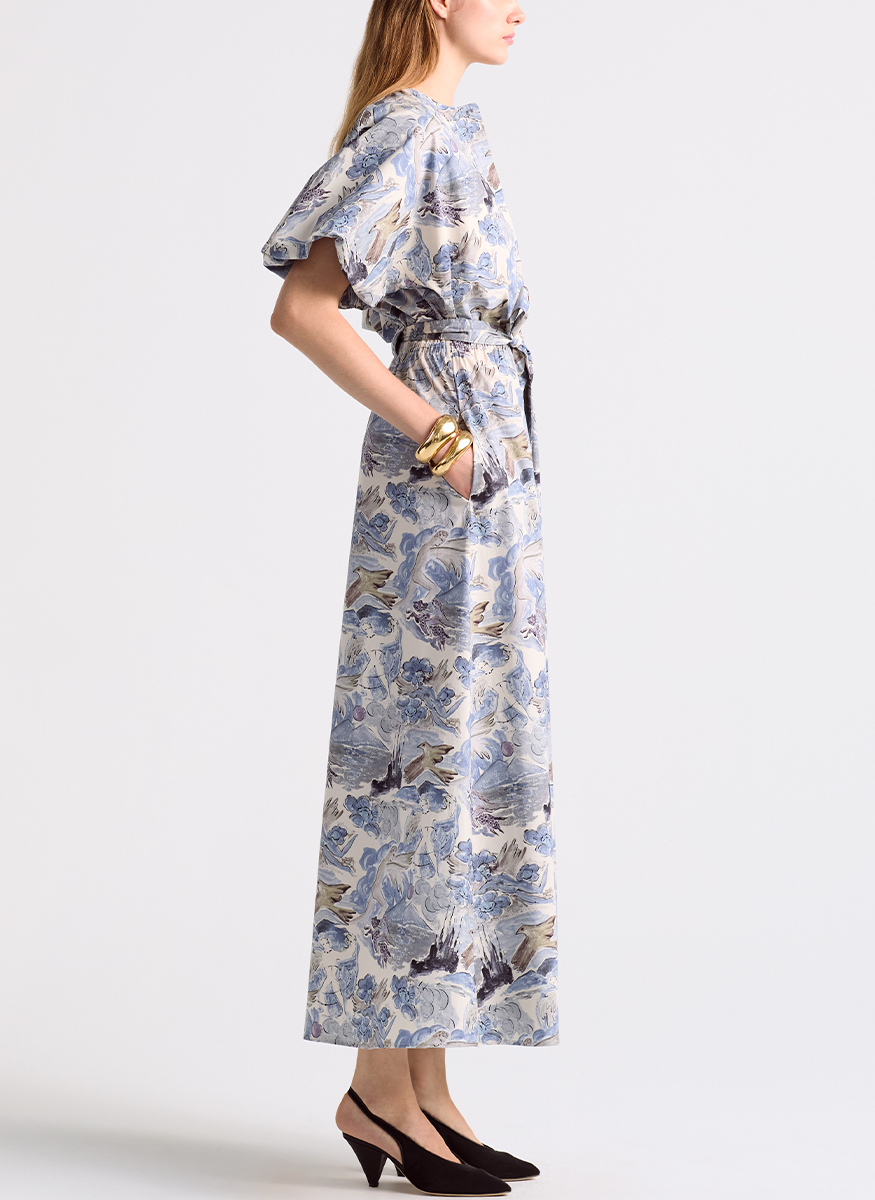 Paulina Cotton Mythical Print Midi Dress - Altuzarra