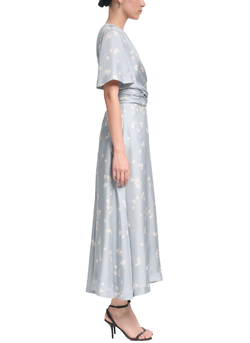 Kirsty Dress Silk Dress in Allover Storm Petals - Altuzarra