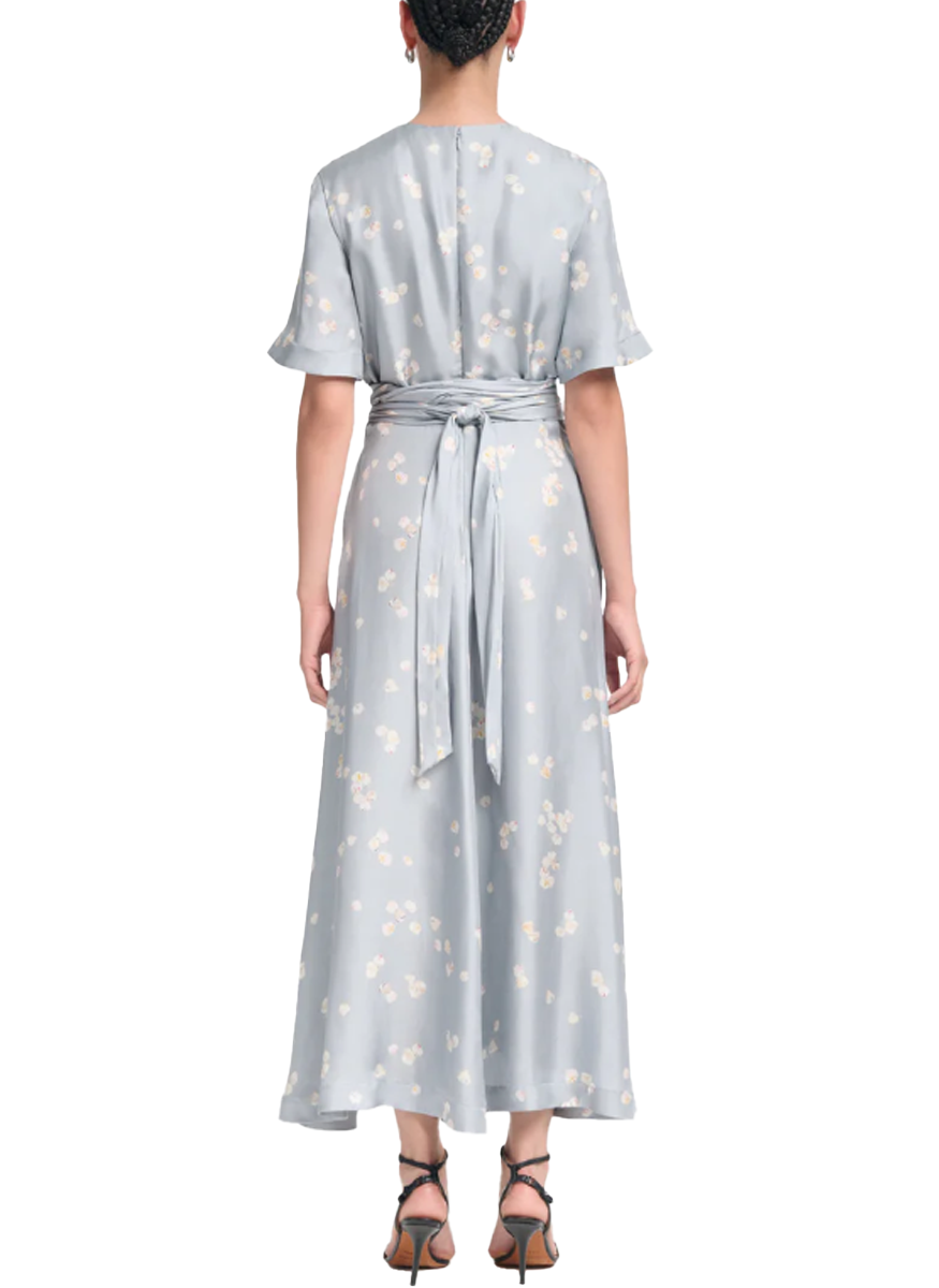 Kirsty Dress Silk Dress in Allover Storm Petals - Altuzarra