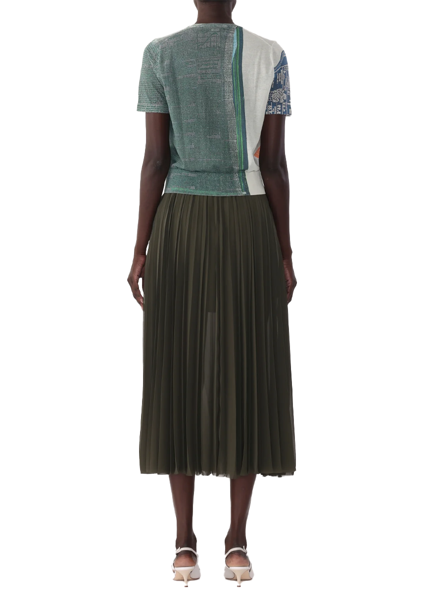 Short Sleeve Knit Top with Platter Artwork By Robert Rauschenberg