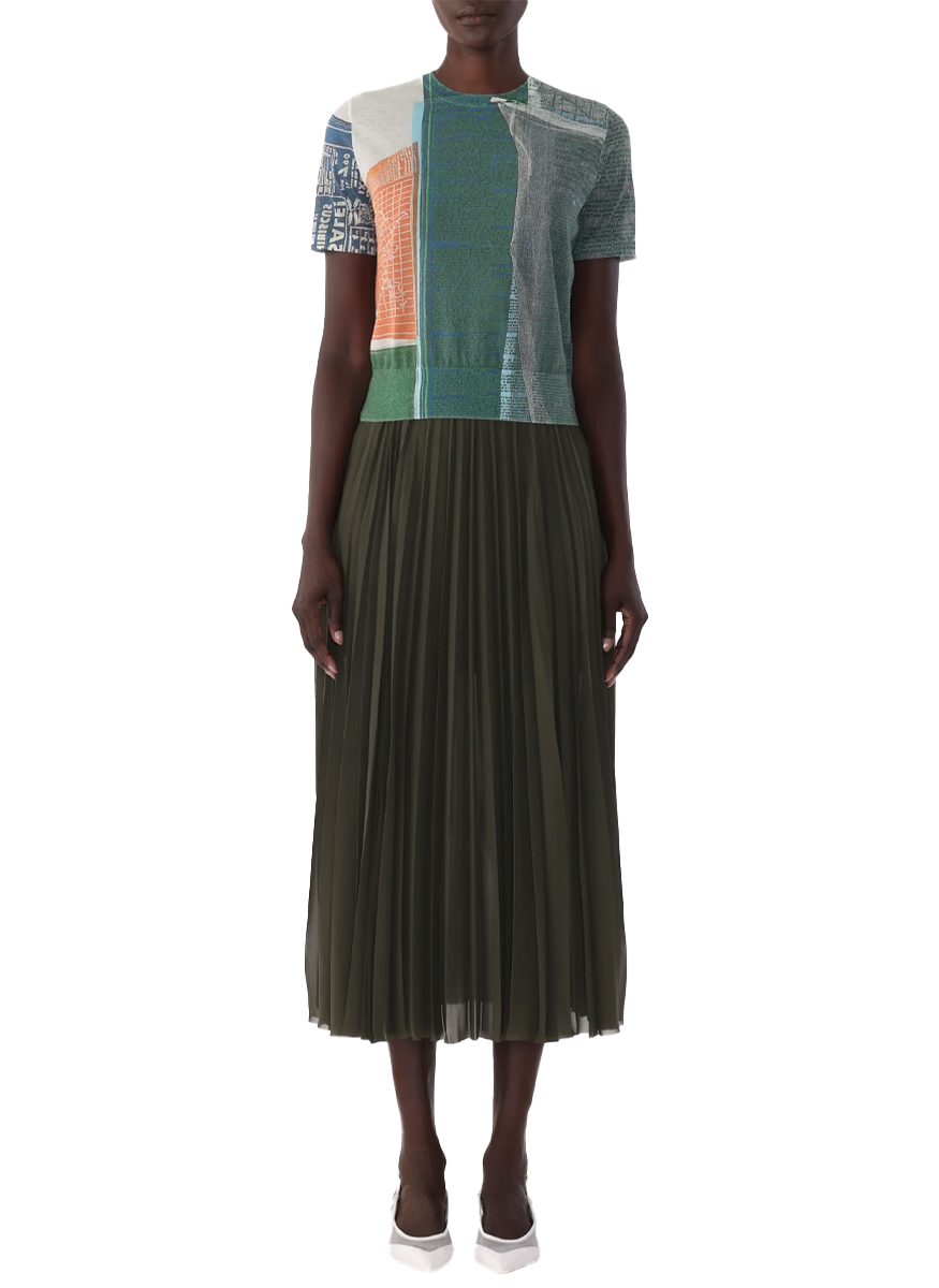 Short Sleeve Knit Top with Platter Artwork By Robert Rauschenberg