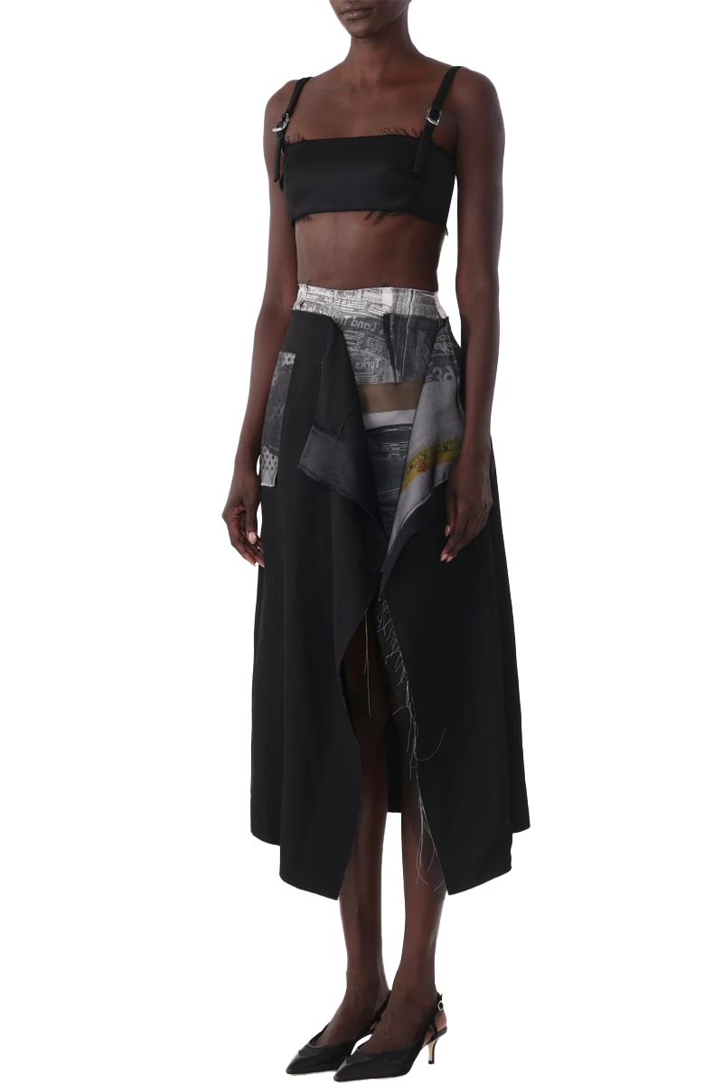 Collage Midi Skirt with Sheephead Artwork by Robert Rauschenberg - Jason Wu Collection