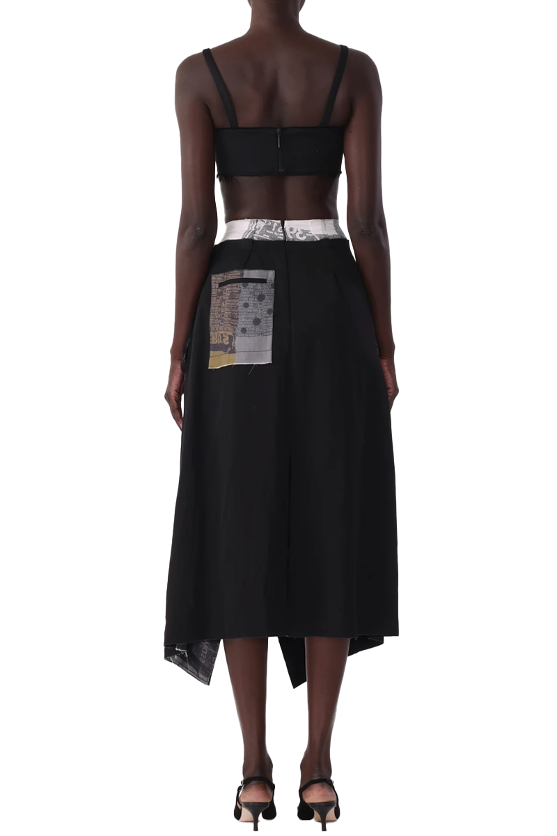 Collage Midi Skirt with Sheephead Artwork by Robert Rauschenberg - Jason Wu Collection