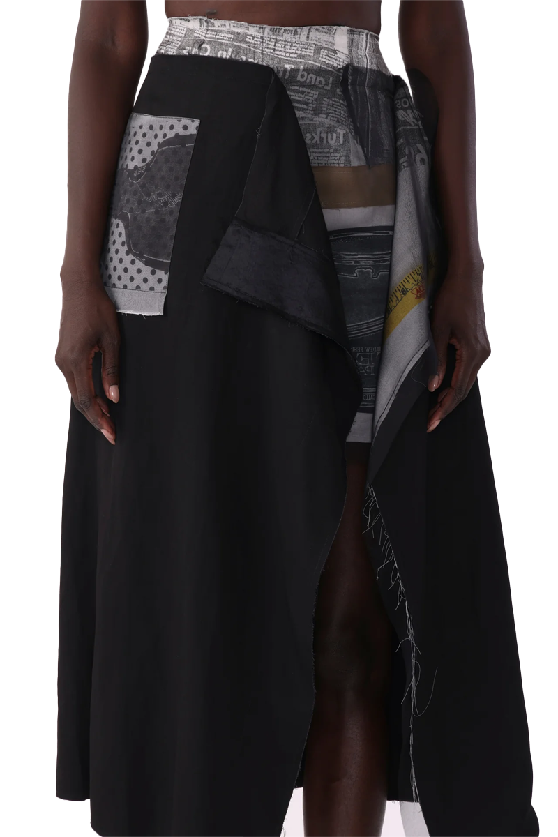 Collage Midi Skirt with Sheephead Artwork by Robert Rauschenberg - Jason Wu Collection