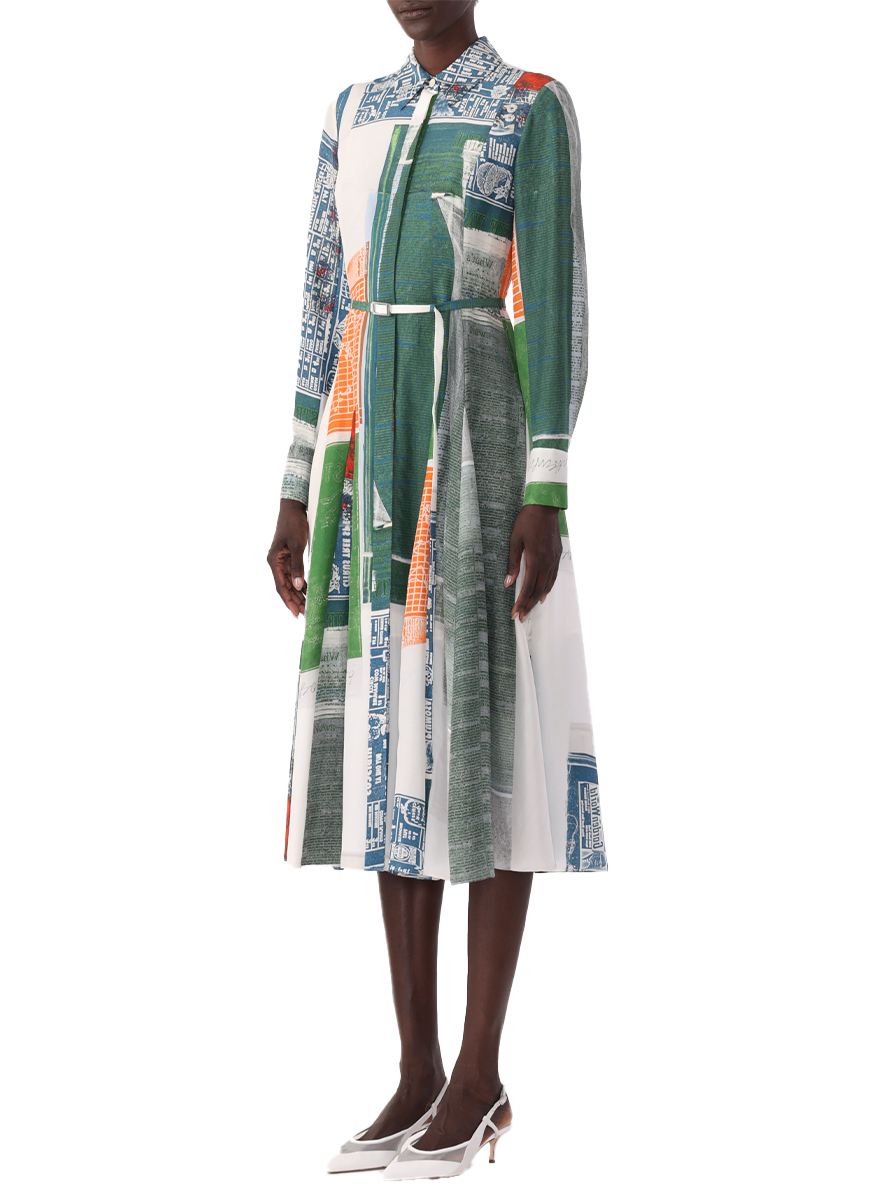 Sandwashed Silk Midi Shirtdress