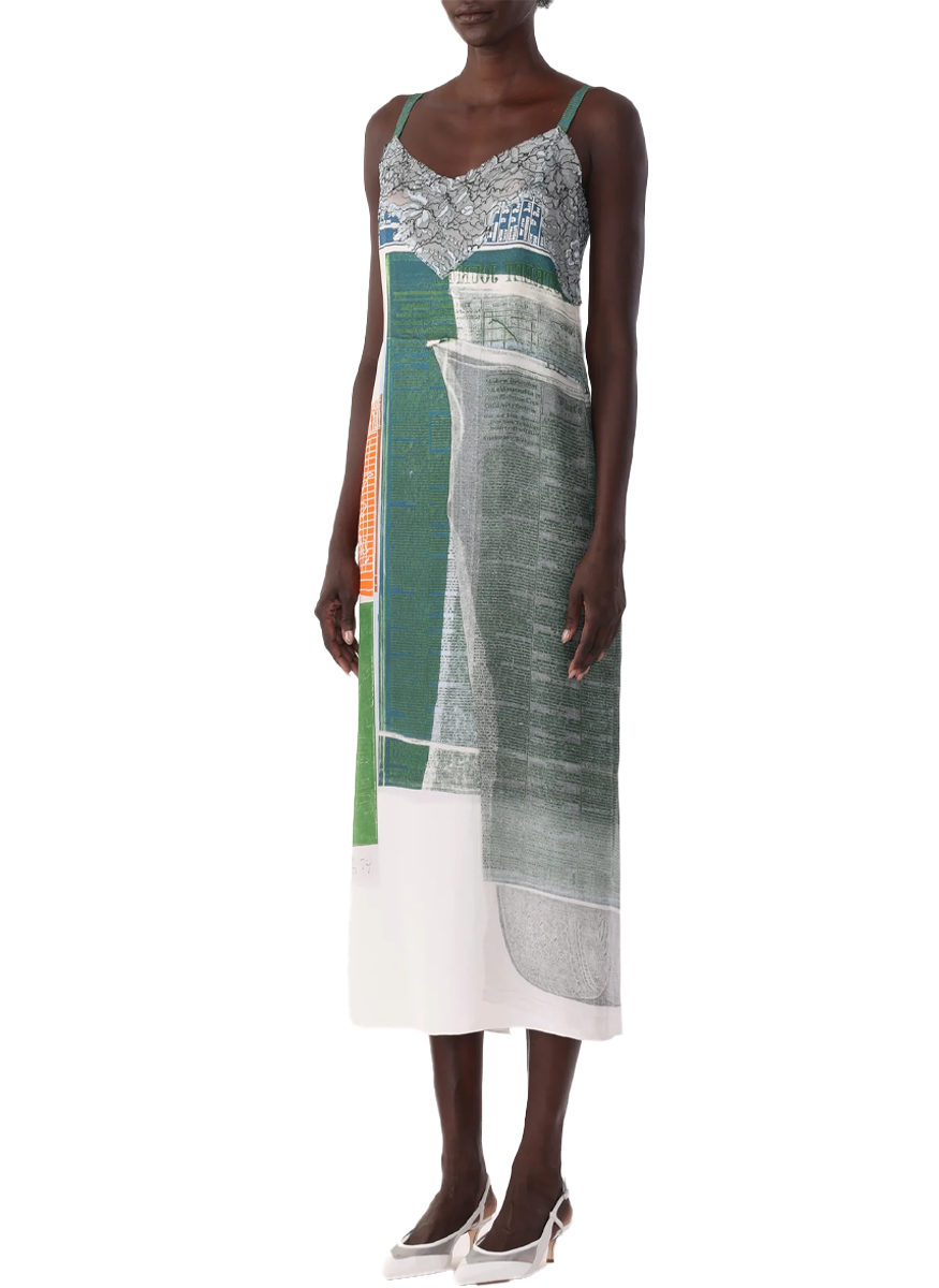 Collage Slip Dress with Platter Artwork by Robert Rauschenburg - Jason Wu Collection