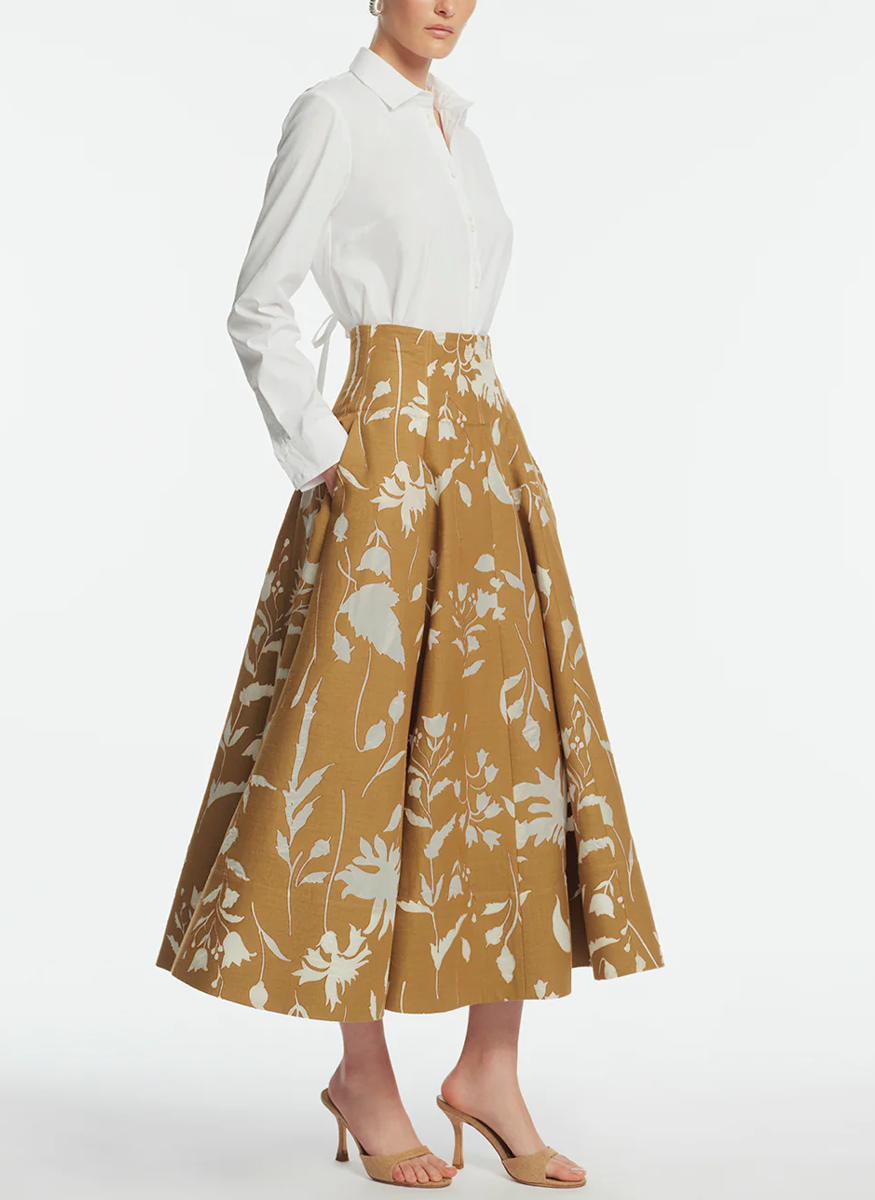 Floral Jacquard Parker Skirt - Lela Rose