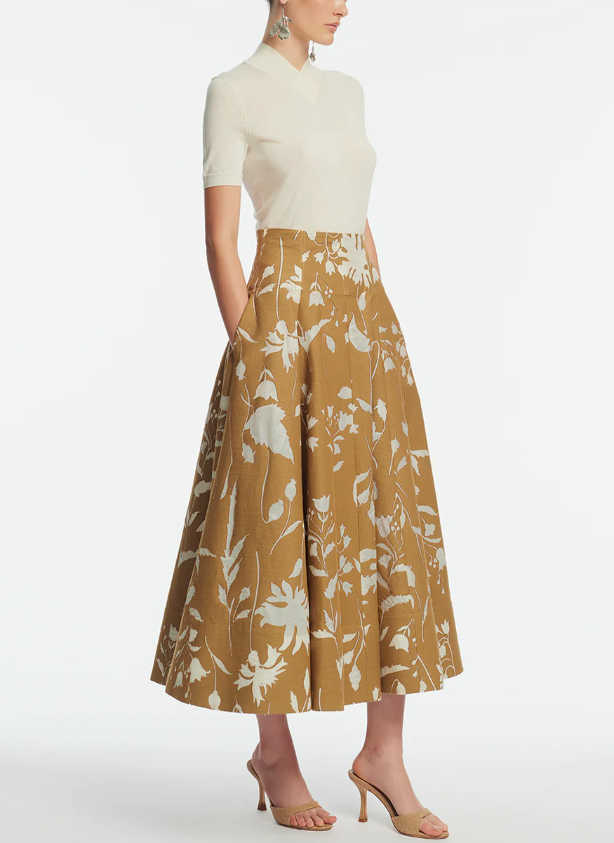 Merino Silk Knit V-Neck Sweater - Lela Rose