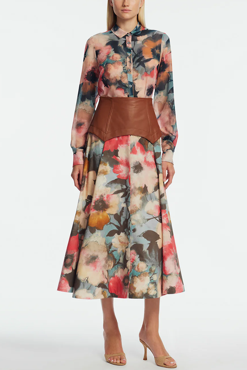 Floral Printed Chiffon Lucy Shirt