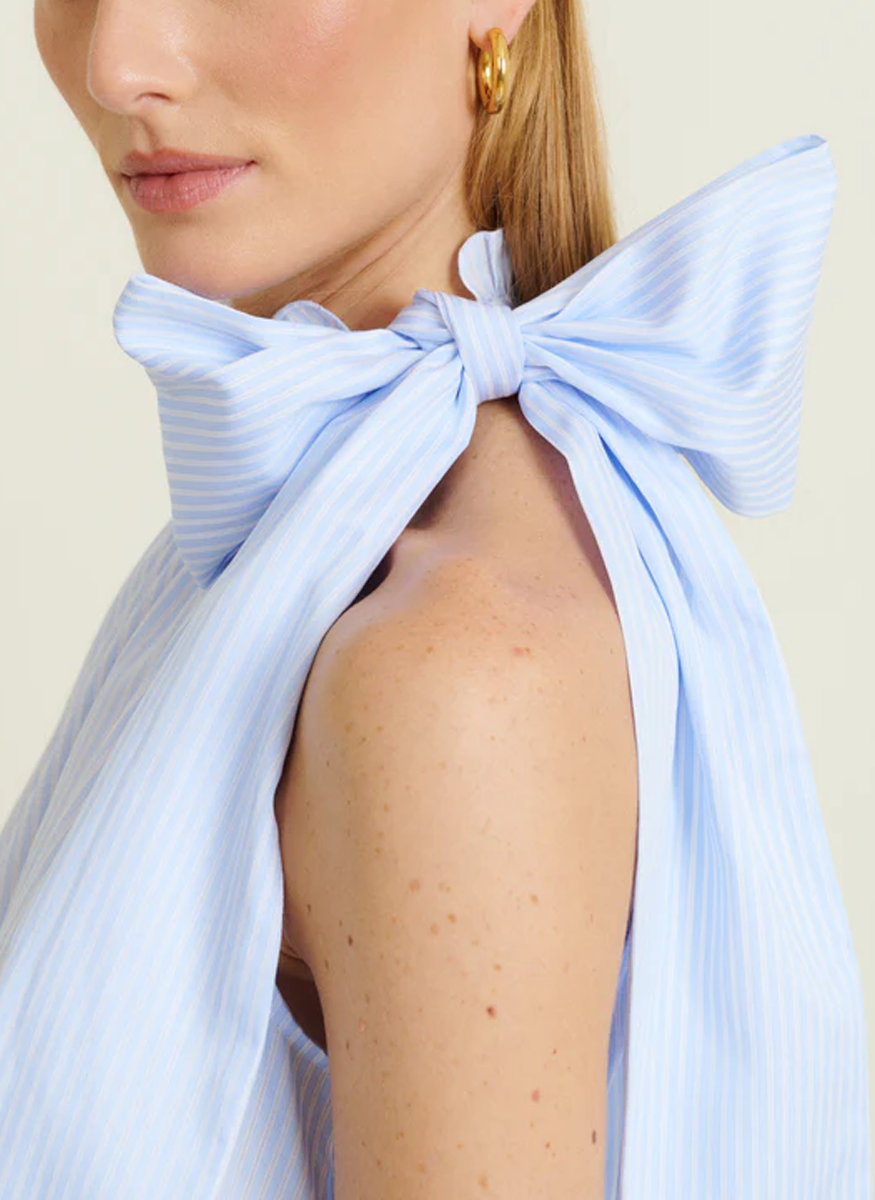 Anais Cotton Pinstripe Halter Top - DMN Paris