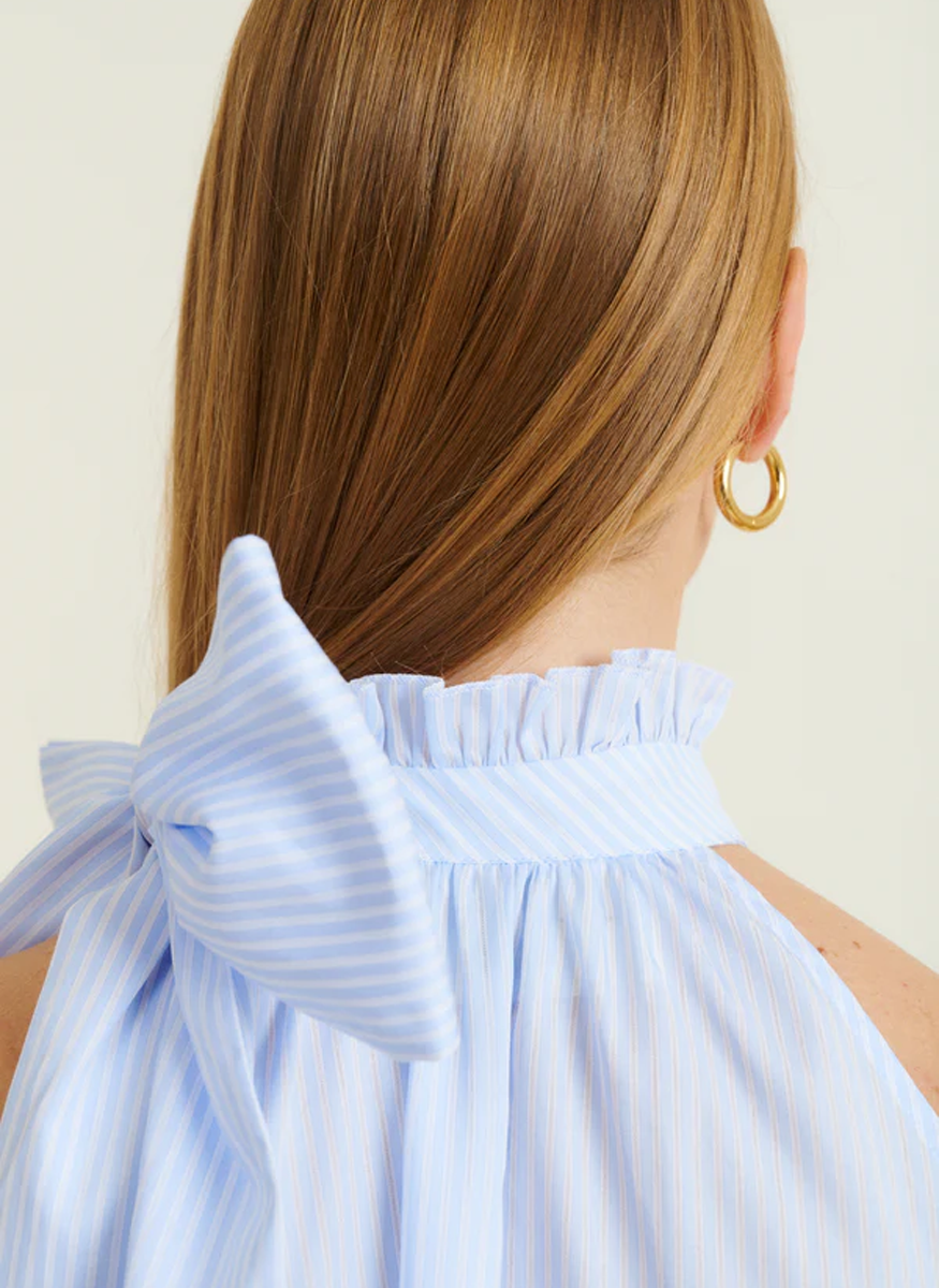 Anais Cotton Pinstripe Halter Top - DMN Paris