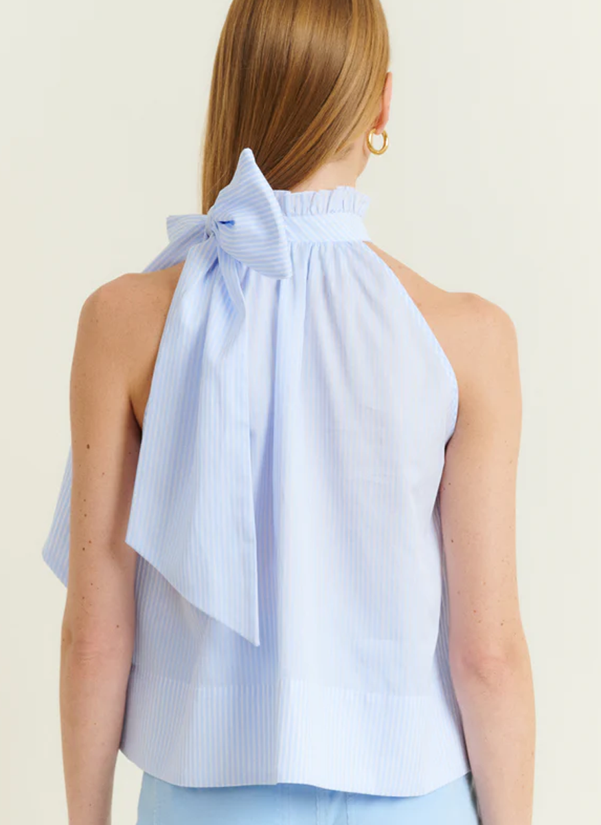 Anais Cotton Pinstripe Halter Top - DMN Paris