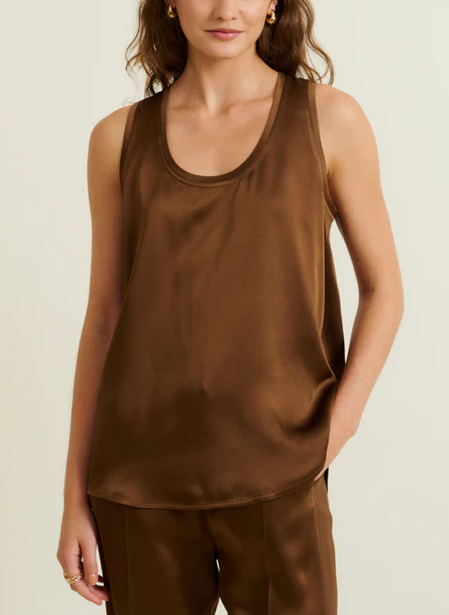 Tina Scoopneck Tank in Cacao