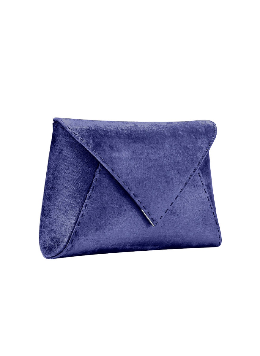 Lee Small Clutch in Mediterranean Blue Crushed Velvet - Tyler Ellis