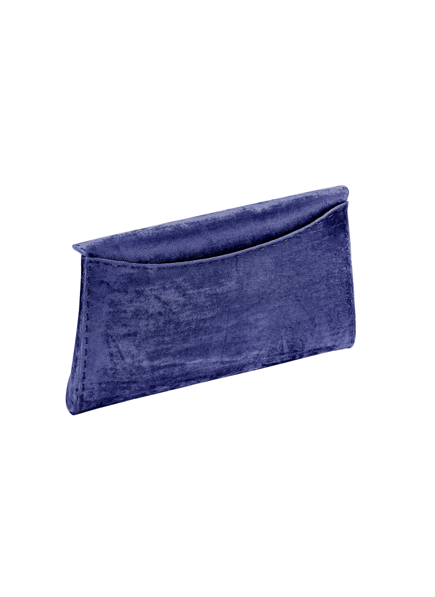 Lee Small Clutch in Mediterranean Blue Crushed Velvet - Tyler Ellis