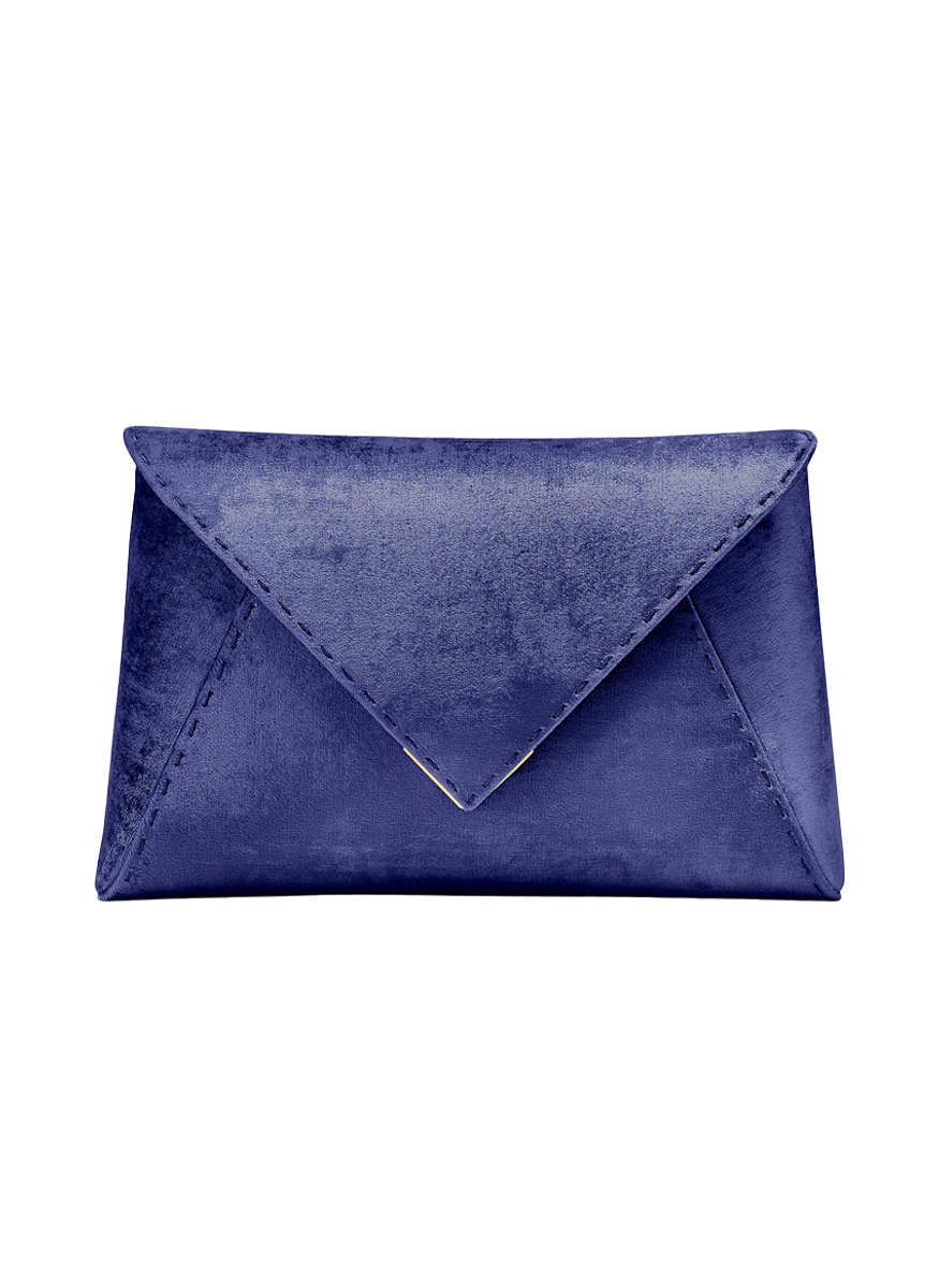 Lee Small Clutch in Mediterranean Blue Crushed Velvet
