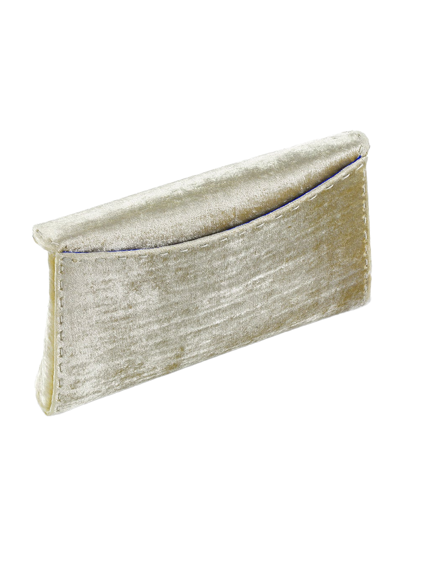 Lee Small Crushed Velvet Clutch in Mirrored Gold - Tyler Ellis