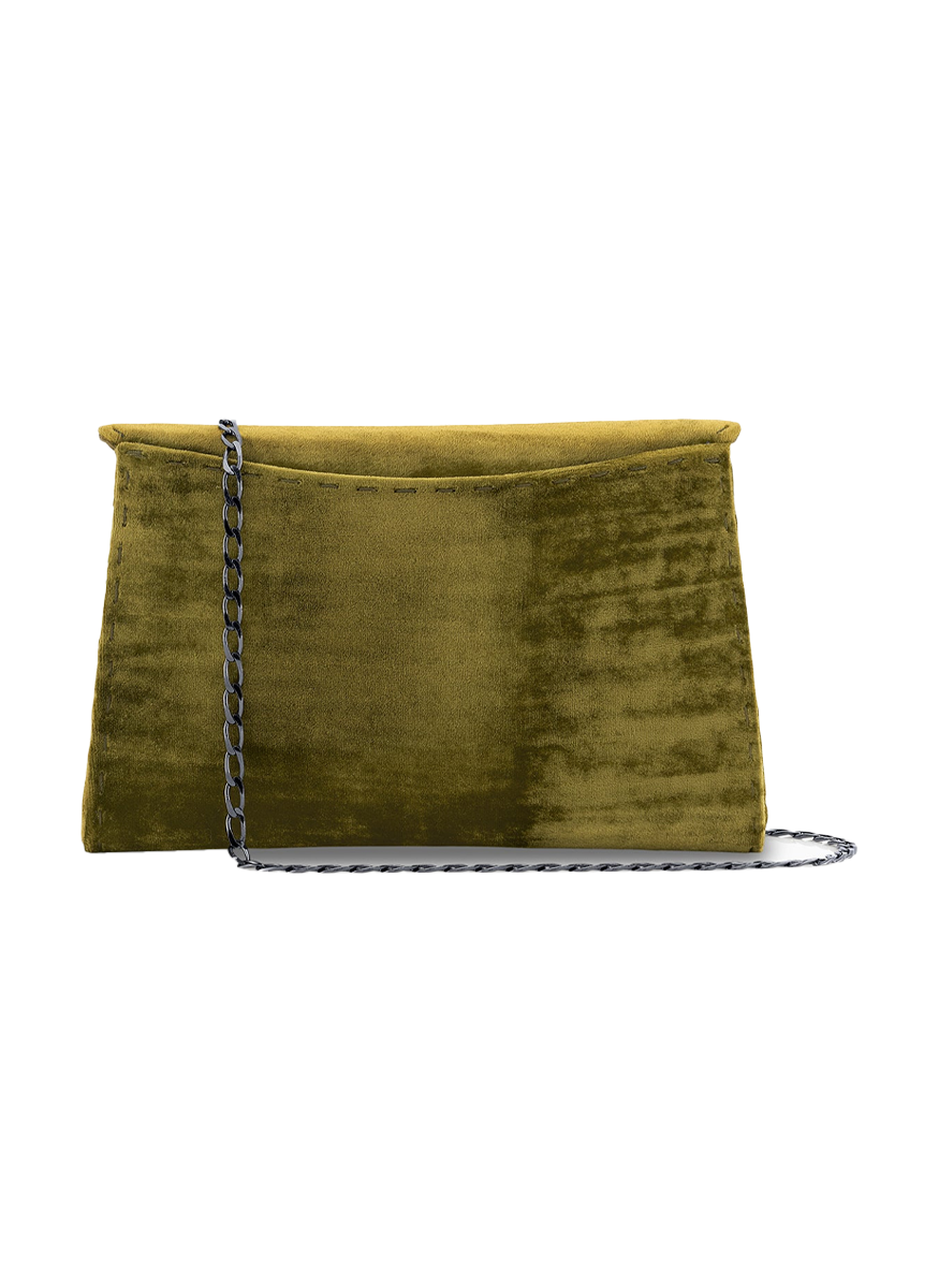 Lee Small Crushed Velvet Clutch in Peridot - Tyler Ellis