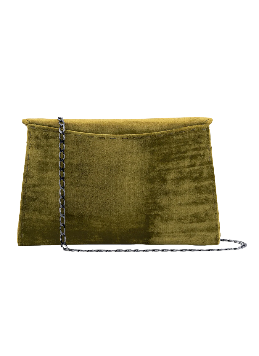 Lee Small Clutch in Perdiot Crushed Velvet - Tyler Ellis