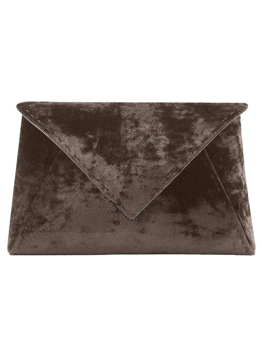 Lee Small Crushed Velvet Clutch in Sable - Tyler Ellis