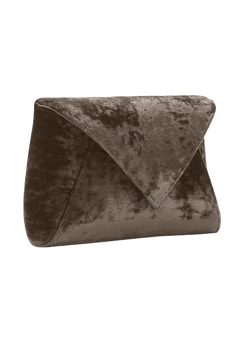 Lee Small Crushed Velvet Clutch in Sable - Tyler Ellis