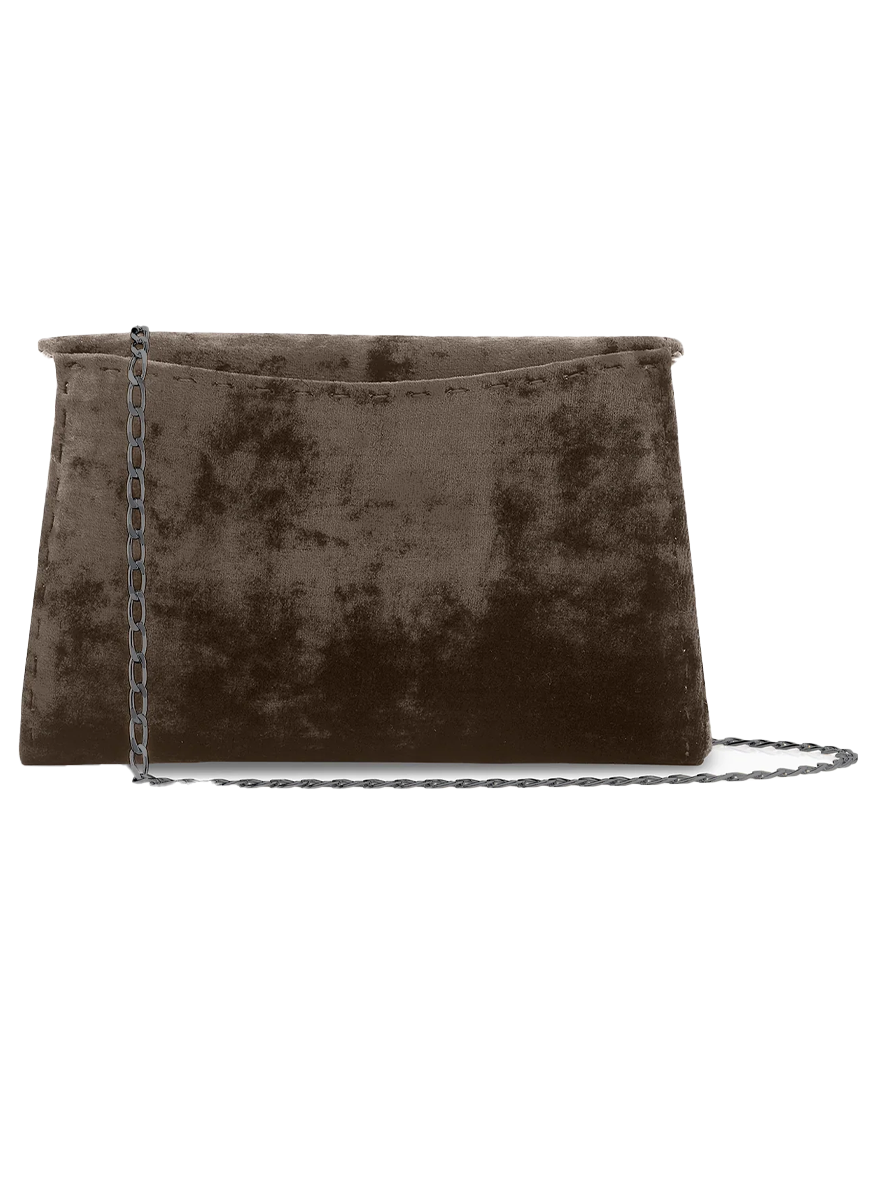 Lee Small Crushed Velvet Clutch in Sable - Tyler Ellis