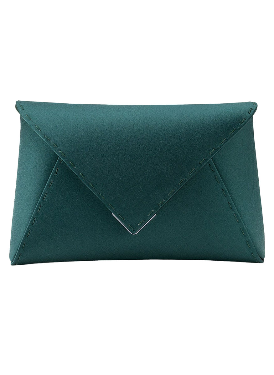 Lee Small Satin Clutch in Bohemian Emerald - Tyler Ellis